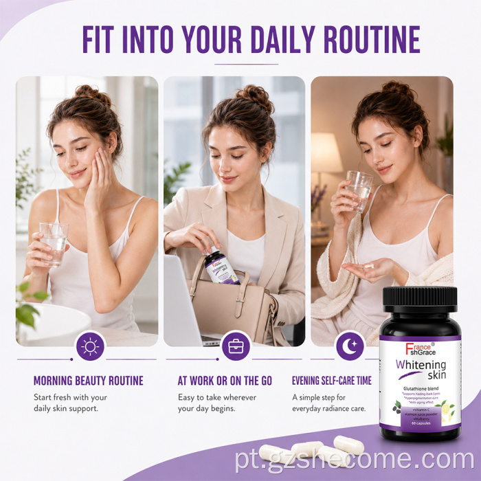 Melhor Shecome Skin Whitening 60 Cápsulas 5000mg Antioxidante